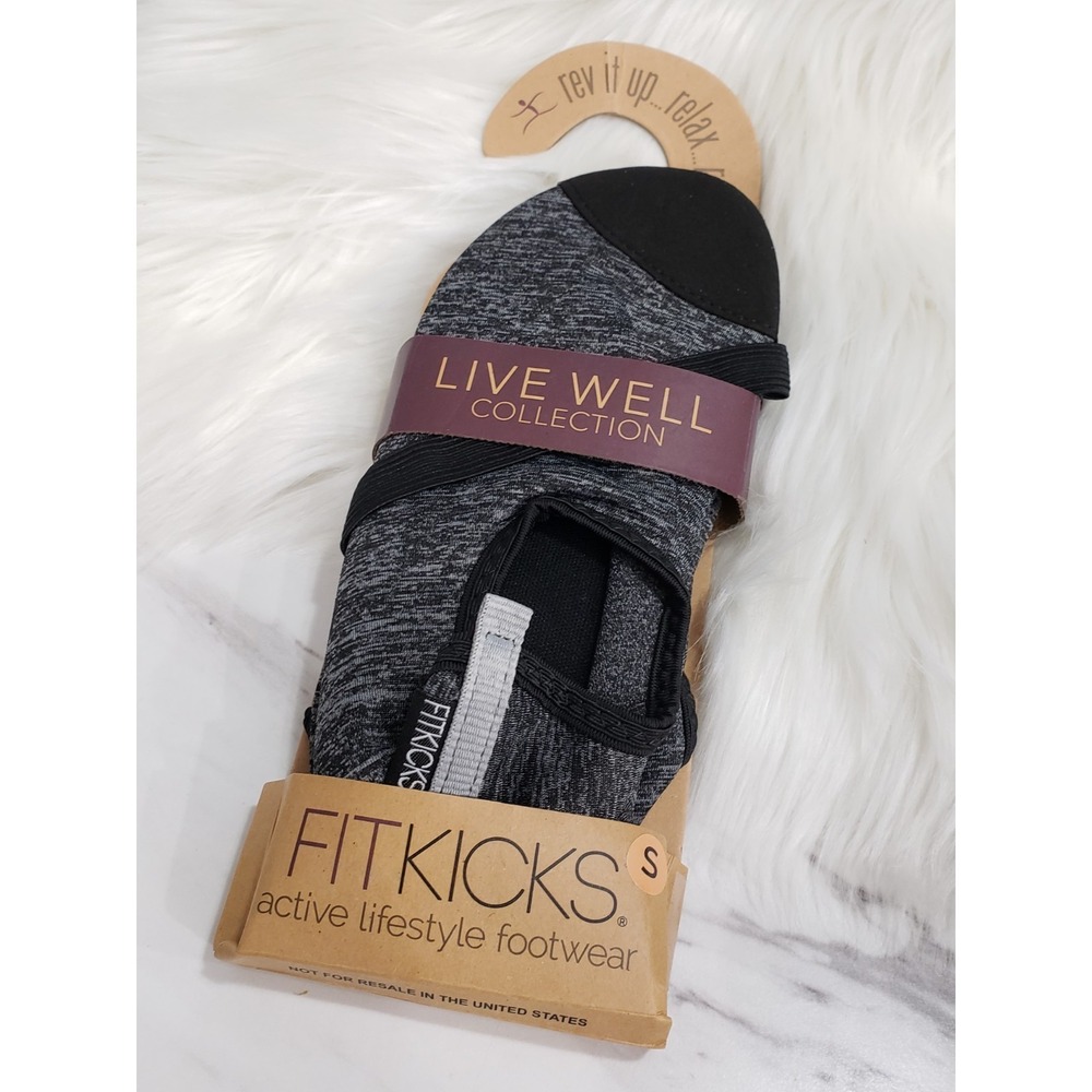 NEW Fitkicks Women's SMALL‎  5.5 - 6.5 Black Gray house house slipper yoga small